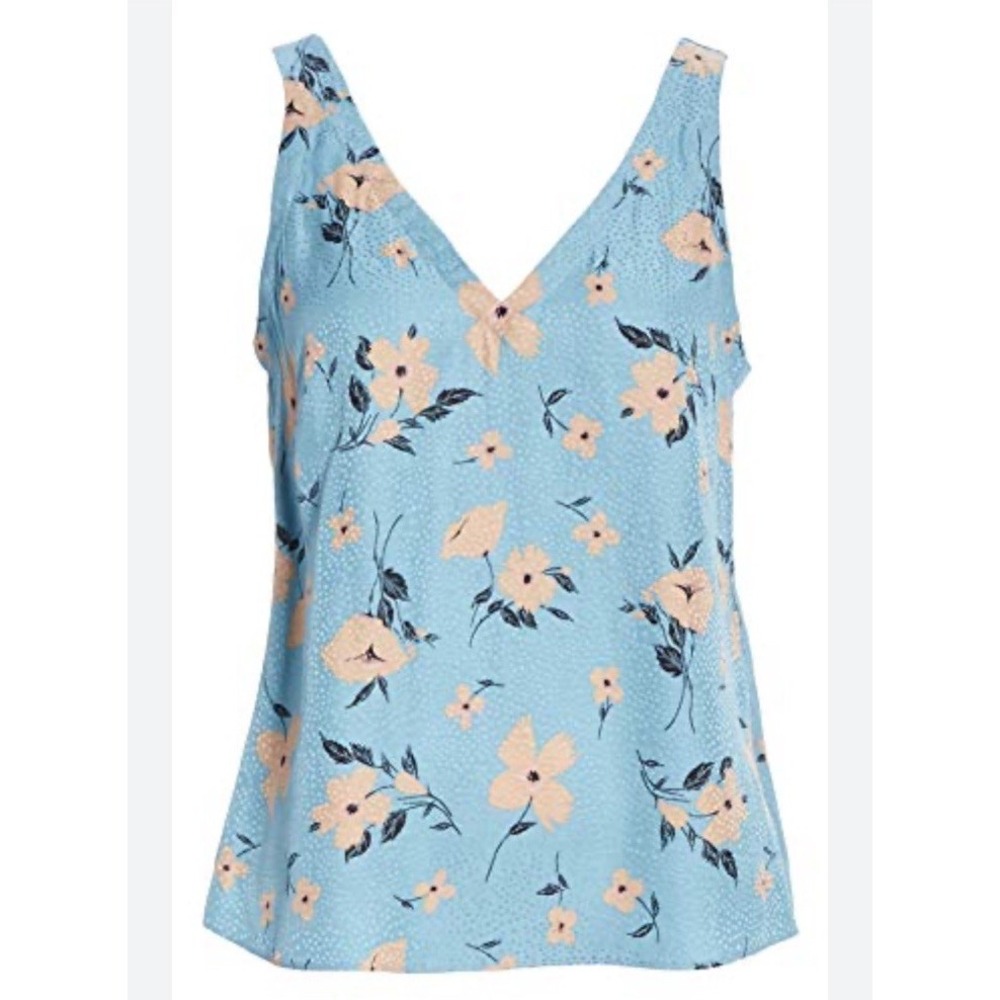 Rebecca Taylor Silk Tank Top in‎ Lagoon Combo Size XL